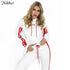 Nibbe spring Autumn fashion women Sportswear 2 piece set women White Red Active Wear Casual Sweat Pants Hooded Sweatshirt Hoodie - menochic